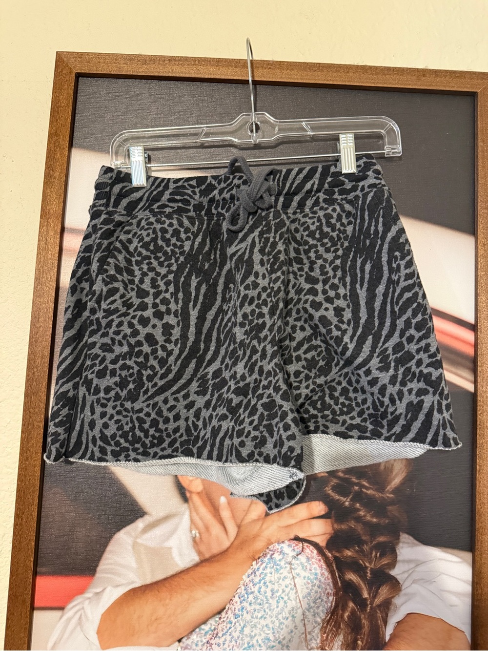 Secret Treasures Black and Gray Animal Print Athletic Shorts